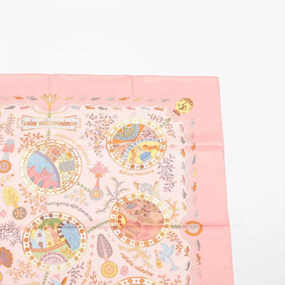 HERMES Pink Silk Scarf - Picture 3 of 8